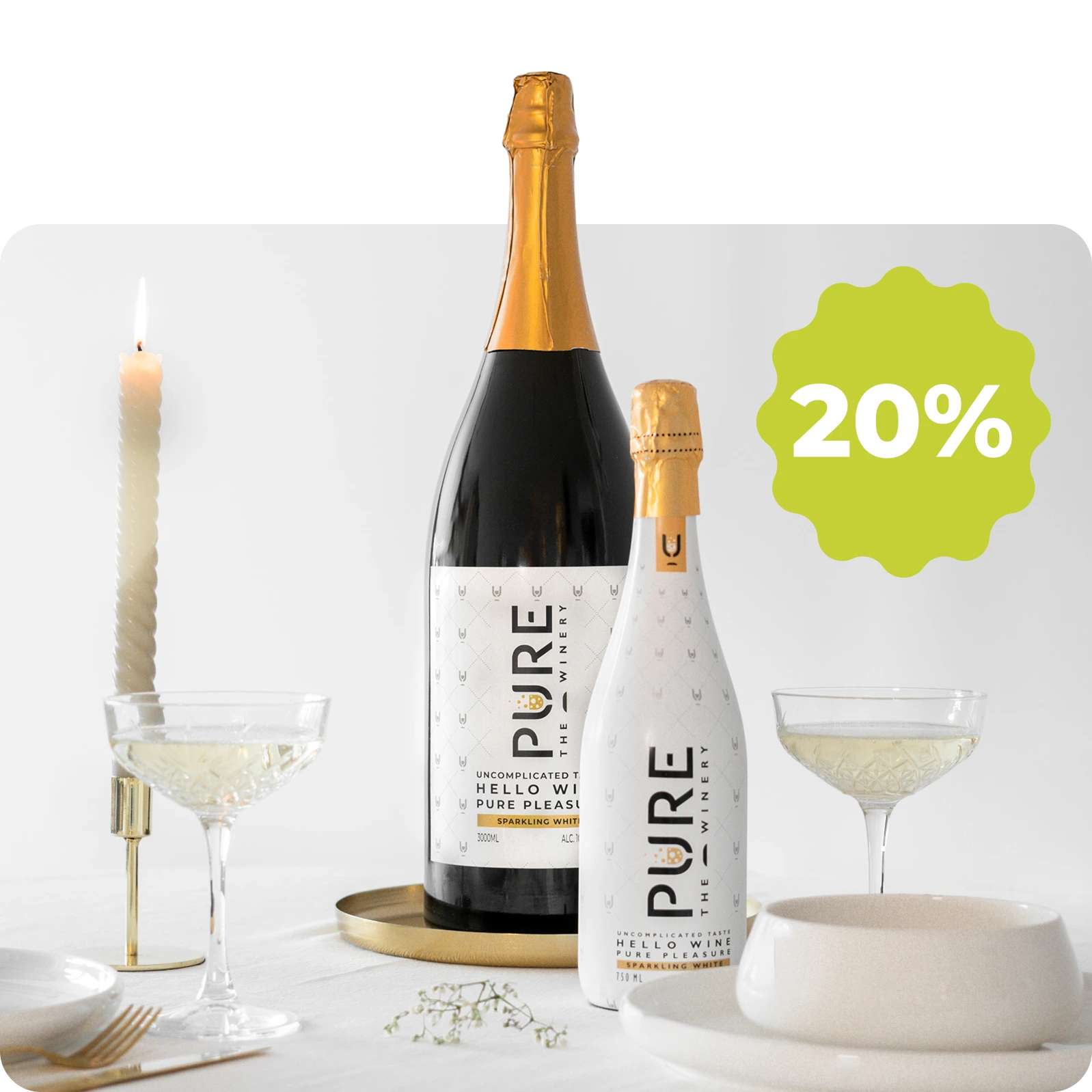 XXL (3L) Vin Blanc Pétillant Zéro Sucre