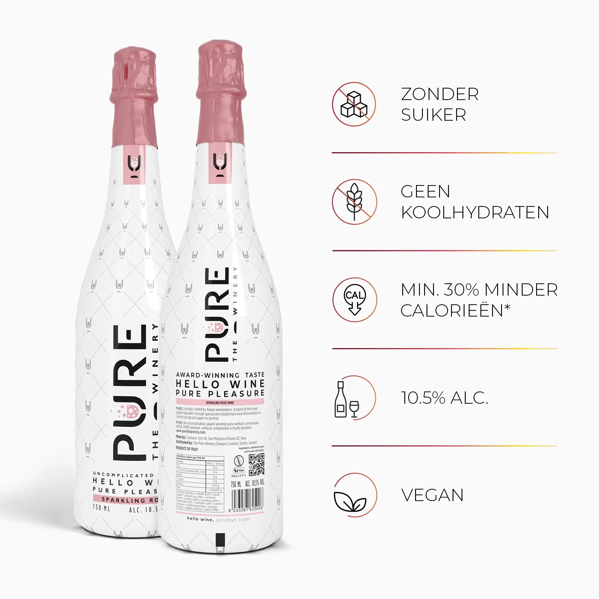 Vin Rosé Pétillant Pure Zéro Sucre